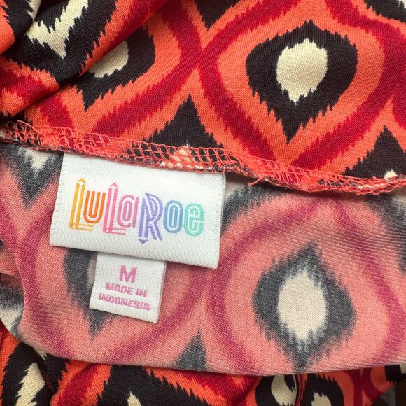 EUC Womens LuLaRoe Azure Multi Color Orange Cream Black Red Skirt Medium M bg - Picture 3 of 3